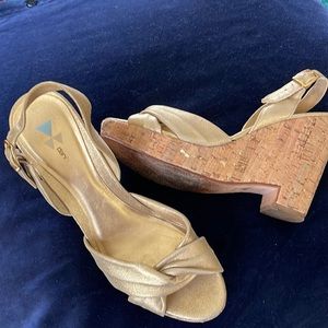 Soft, gold leather sandals